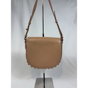 Alexander Wang Lia Leather Crossbody Shoulder Bag Peach Tan Nude Studded Bottom